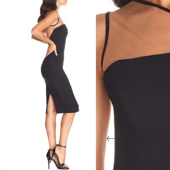 Dress the Population Rayna Illusion Sheer Neck Sheath Dress Black size XXS NWT - Picture 12 of 12